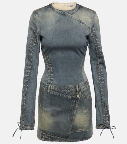 Vestido corto de algodón estampado - Acne Studios - Modalova