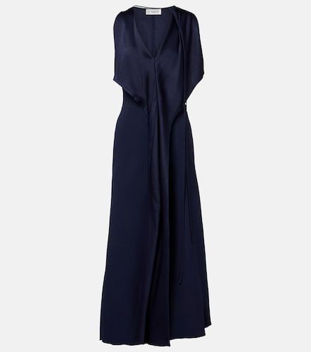 Vestido midi de satén drapeado - Victoria Beckham - Modalova