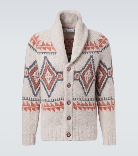 Jacquard wool-blend cardigan - Brunello Cucinelli - Modalova