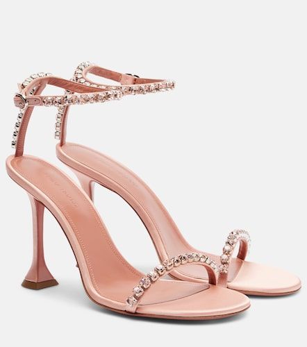 Gigi 95 crystal-embellished satin sandals - Amina Muaddi - Modalova