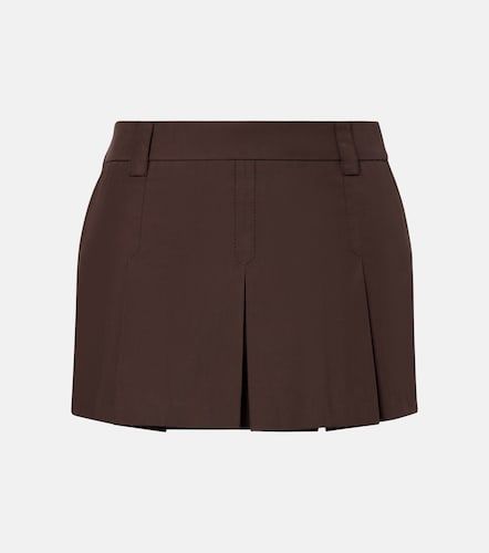 Minifalda en mezcla de algodón con logo - Miu Miu - Modalova