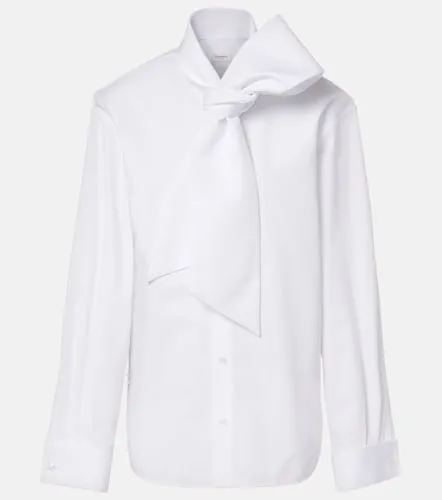 Tie-neck cotton poplin shirt - Saint Laurent - Modalova