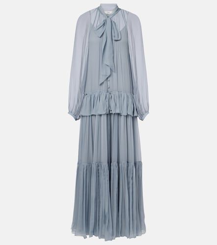 Ruffled silk muslin maxi dress - Chloe - Modalova