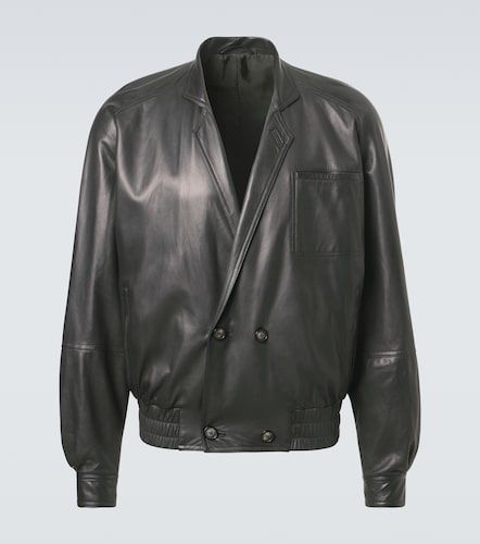 Bomber Archivio in pelle - Giorgio Armani - Modalova