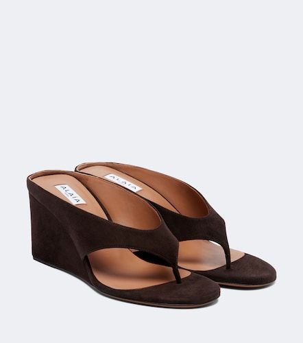 Alaia Cube suede wedge sandals - Alaia - Modalova
