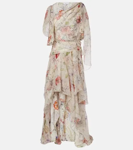 Floral asymmetric silk chiffon gown - McQueen - Modalova