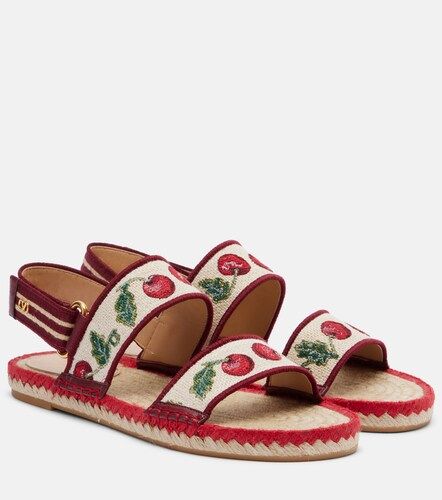 Sandali espadrillas con pelle - Valentino Garavani - Modalova