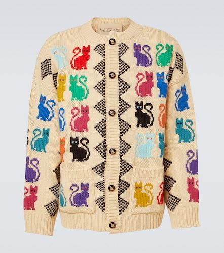 Jacquard virgin wool cardigan - Valentino Garavani - Modalova
