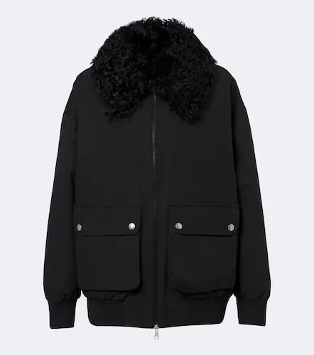 Rougequeue shearling-trimmed down jacket - Moncler - Modalova
