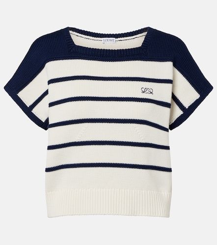 Pullover in cotone e lana a righe - Loewe - Modalova