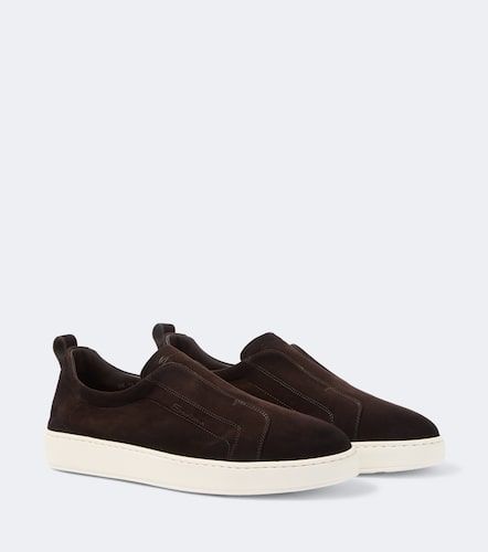 Slip-on-Sneakers aus Veloursleder - Santoni - Modalova
