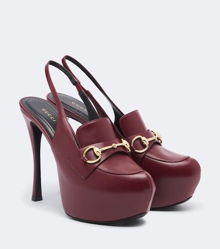 Horsebit leather slingback pumps - Gucci - Modalova