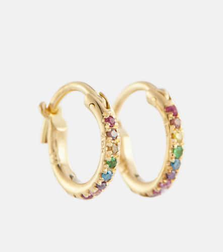 Kt hoop earrings with diamonds and stones - Ileana Makri - Modalova
