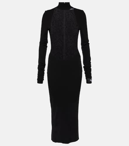 Chantilly lace and jersey midi dress - Dolce&Gabbana - Modalova