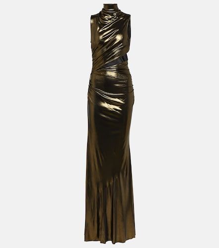 Abito lungo metallizzato con cut-out - Blumarine - Modalova