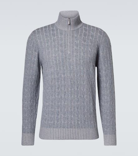 Cable-knit cashmere half-zip sweater - Brunello Cucinelli - Modalova