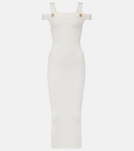 Geripptes Midikleid aus Jersey - Balmain - Modalova