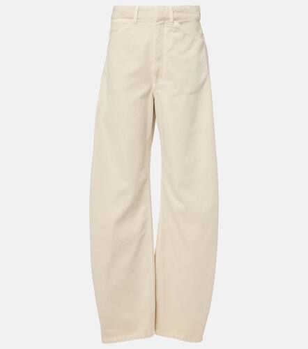 High-rise cotton straight-leg pants - Lemaire - Modalova