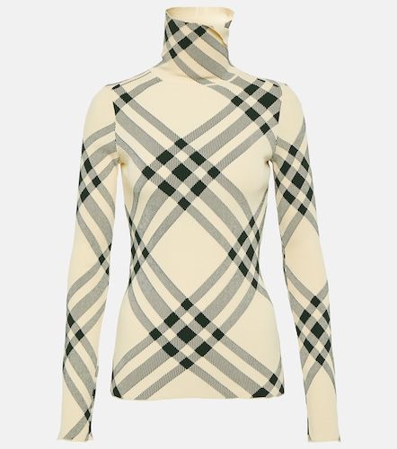 Pullover Check a collo alto - Burberry - Modalova