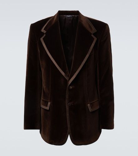 Blazer in velluto di cotone e seta - Dolce&Gabbana - Modalova