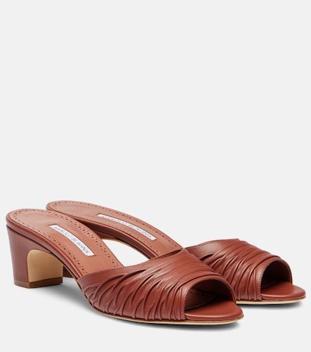 Piruabar gathered leather mules - Manolo Blahnik - Modalova