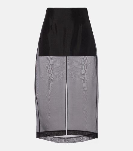 High-rise silk organza midi skirt - Frame - Modalova
