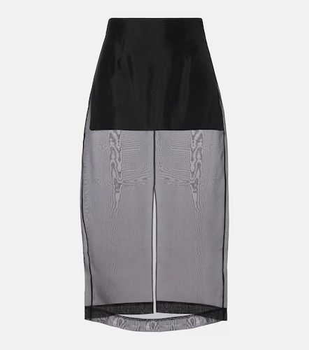 High-rise silk organza midi skirt - Frame - Modalova