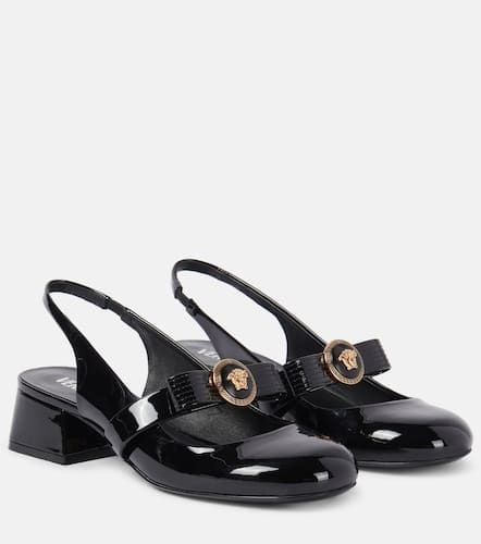 Gianni Ribbon patent leather slingback pumps - Versace - Modalova