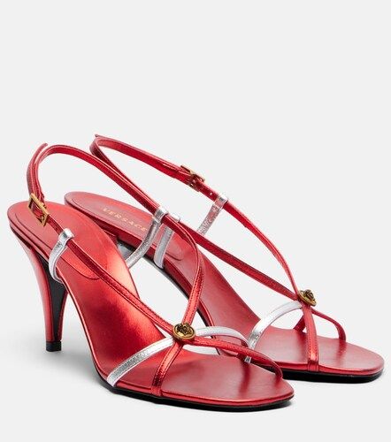 Valentina leather slingback sandals - Versace - Modalova