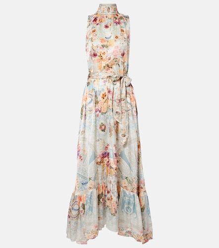 Embellished floral silk maxi dress - Camilla - Modalova