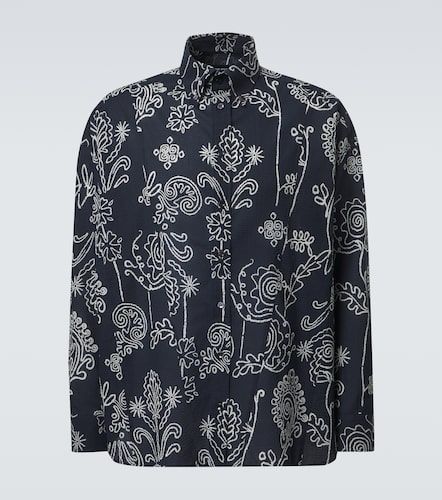 Camisa de sirsaca de algodón estampada - Giorgio Armani - Modalova