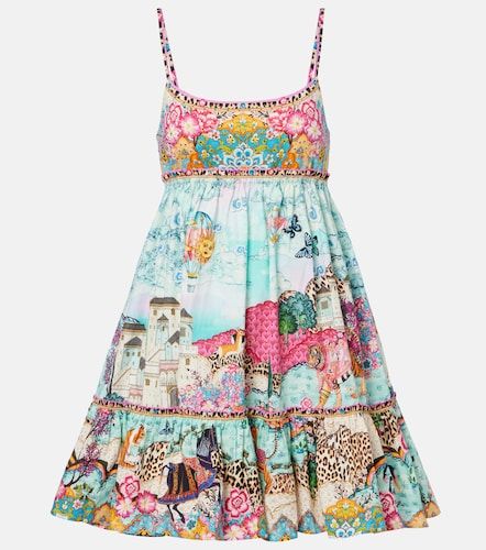 Vestido corto de algodón estampado - Camilla - Modalova