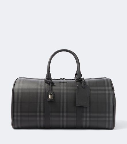 Check leather-trimmed duffel bag - Burberry - Modalova