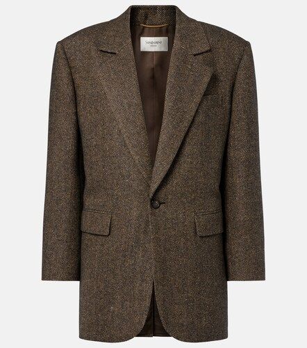 Blazer in misto lana a spina di pesce - Saint Laurent - Modalova