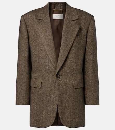Herringbone wool-blend blazer - Saint Laurent - Modalova