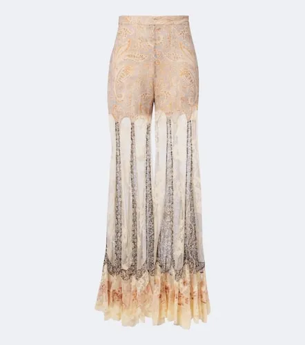Valiant paneled silk and lace flared pants - Zimmermann - Modalova