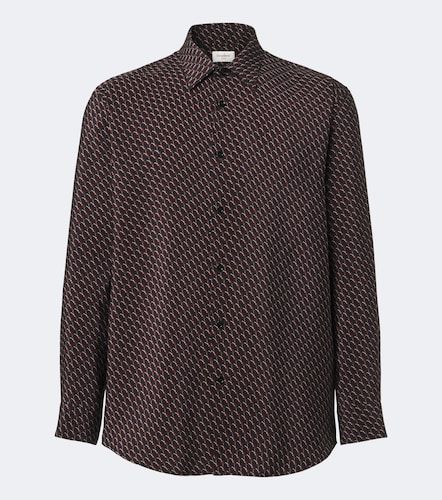 Camicia Cassandre in seta con stampa - Saint Laurent - Modalova