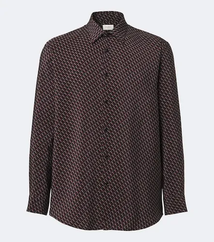 Camisa Cassandre de seda estampada - Saint Laurent - Modalova