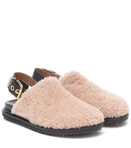 Slingback-Slippers aus Shearling - Marni - Modalova