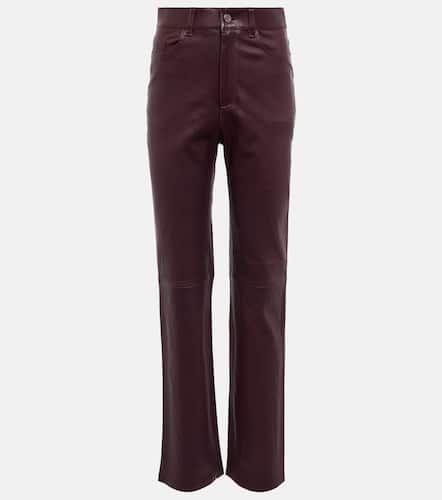 Terry high-rise straight leather pants - Stouls - Modalova