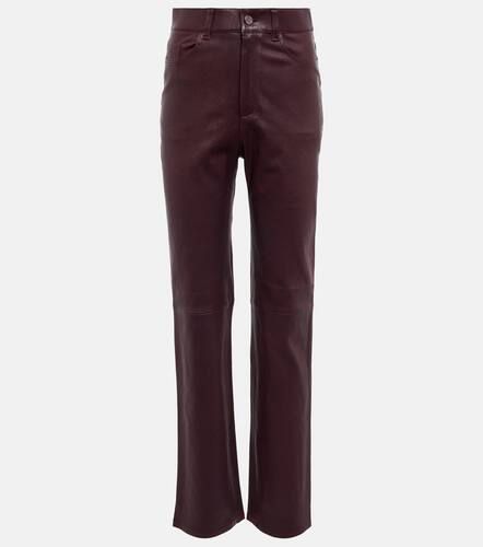 Terry high-rise straight leather pants - Stouls - Modalova