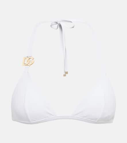 Top bikini a triangolo con logo - Dolce&Gabbana - Modalova