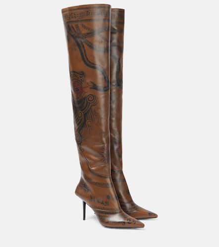 X Jean Paul Gaultier Tattoo leather over-the-knee boots - Jimmy Choo - Modalova