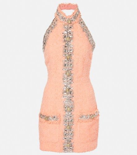 Abito corto con scollo all'americana - Balmain - Modalova