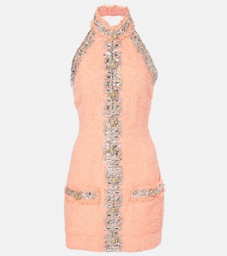 Vestido corto con cuello halter adornado - Balmain - Modalova