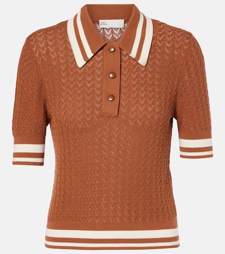 Cotton pointelle polo shirt - Tory Burch - Modalova