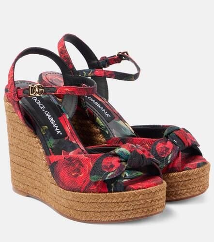 Floral canvas espadrille wedges - Dolce&Gabbana - Modalova