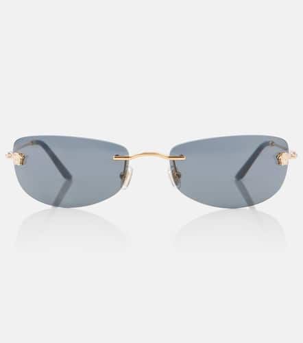 Damier Plaque rectangular sunglasses - Versace - Modalova