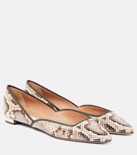 Maya Flay snake-effect leather ballet flats - Aquazzura - Modalova