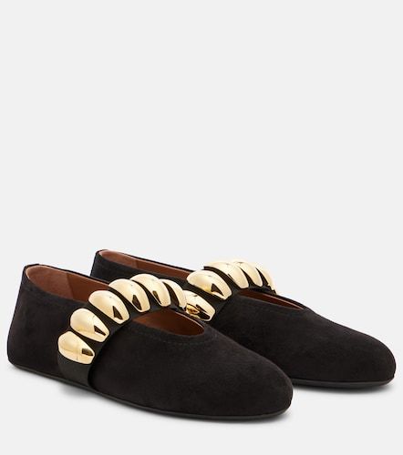 Embellished suede ballet flats - Alaia - Modalova